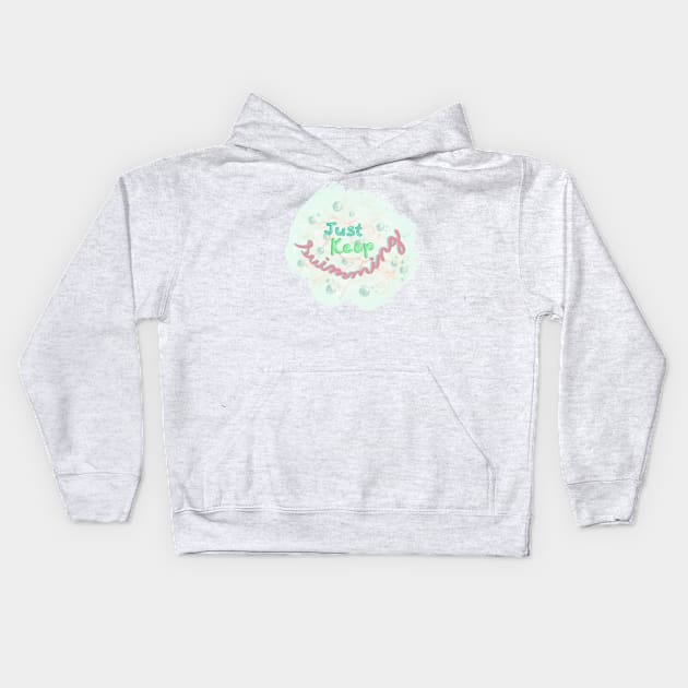 just keep swimming Kids Hoodie by OddityArts